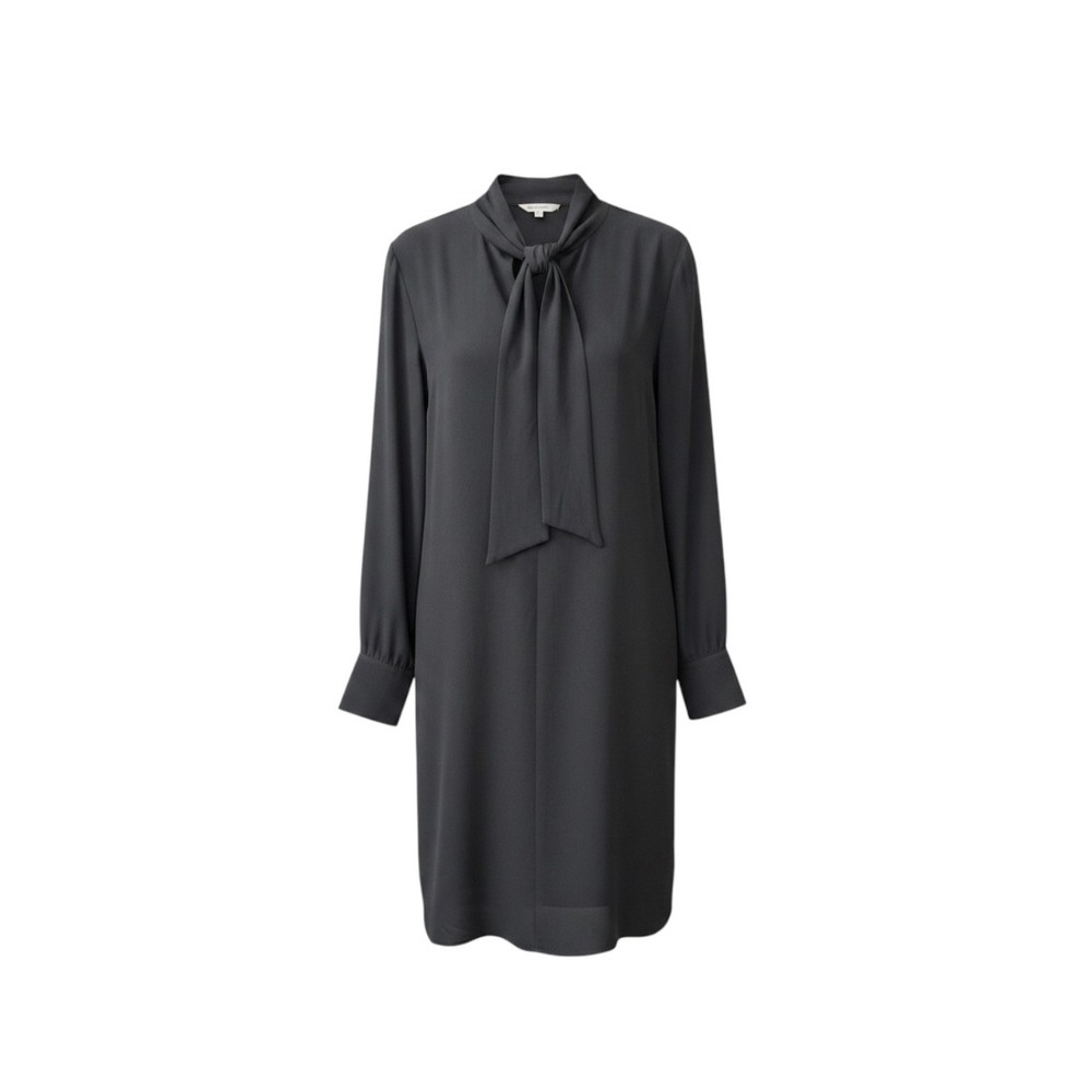 NWT City Chic Tunic Neck Tie Dress Slate Grey Long Sleeve Bow Neck 00204369 L 20 - Picture 2 of 6